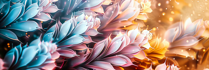 Exotic Succulent Plants and Flowers, Closeup of Floral Beauty in a Botanical Garden, Natures Diversity and Color