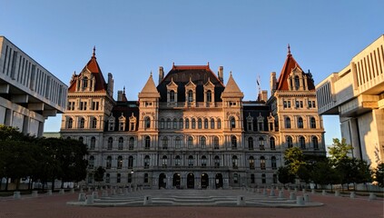 Beautiful shot of the historic NYS State Capitol Building in Albany, NY