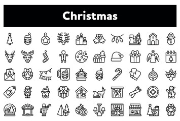 Vector illustration pack of "Christmas" related icons isolated on the white background