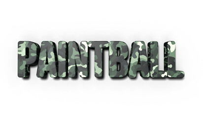 texte "PAINTBALL" avec une texture de camouflage militaire - titre - 3d