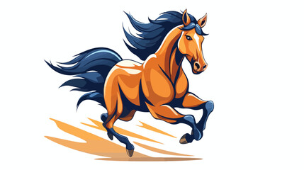 Horse Logo lovely little animal character Galloping