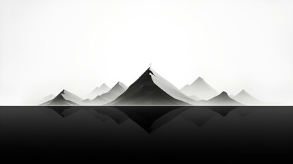 AI generated illustration of a stunning landscape with silhouetted mountain ranges