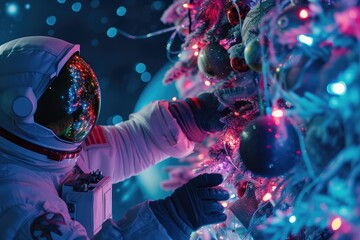Interstellar Joy: Astronaut's Christmas in Zero-G
