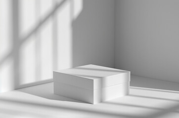 Mockup white box, window shadows