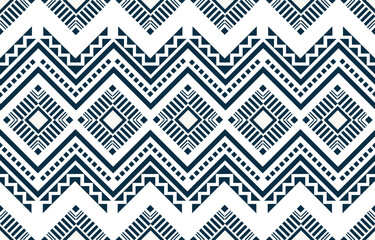 Ethnic tribal african white and blue background. Seamless tribal pattern, folk embroidery, tradition geometric  african ornament. Tradition Native design for fabric, textile, print, rug, paper