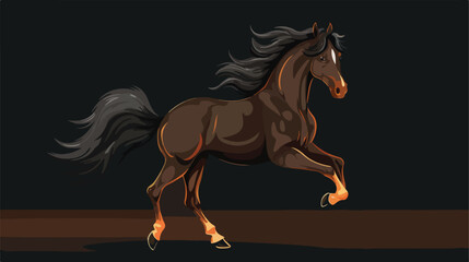 Obraz na płótnie Canvas Horse vector image with dark background 2d flat car