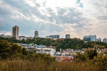 Zelfklevend Fotobehang Cityscape of Kyiv with modern buildings during the daytime © Wirestock