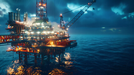 Offshore Oil Well Showcase: High-Quality Details 