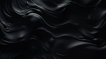 Obraz premium Dark abstract background. Flow of black paint with bubbles and lumps. Black liquid, abstract 3D background. AI generative