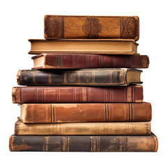 Stack of old books isolated on transparent background Remove png, Clipping Path, pen tool