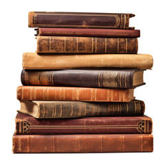 Stack of old books isolated on transparent background Remove png, Clipping Path, pen tool