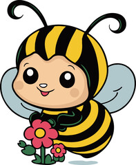 Bee cartoon vector illustration