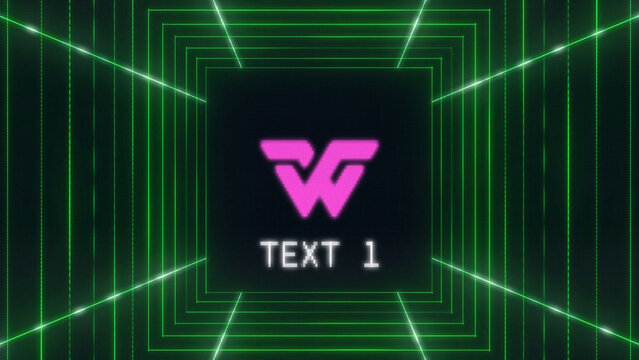 Retro CRT Grid 4k 1:1 16:9 9:16 Logo Reveal