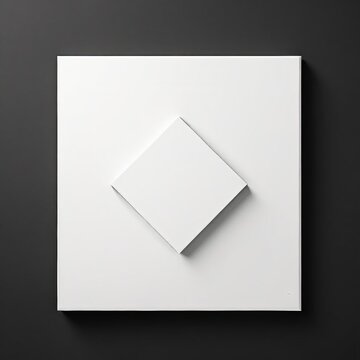 Minimalistic artwork depicting a single geometric shape in shades of gray on a pure white canvas
