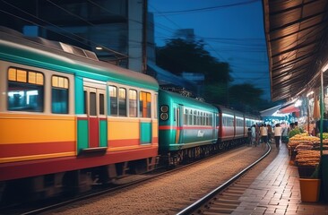 Naklejka premium Night market country