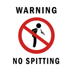warning no spitting sign element design.
