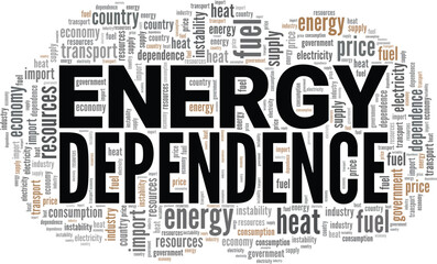Energy Dependence word cloud conceptual design isolated on white background.