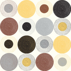 Seamless pattern, polka dot fabric, wallpaper, vector. Cheerful polka dot vector seamless pattern. Can be used in textile industry, paper, background, scrapbooking. - 781196944