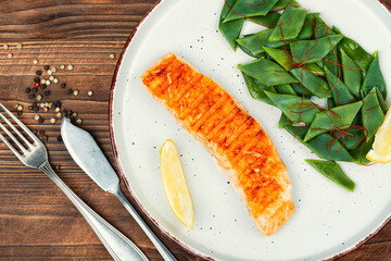 Grilled salmon fish fillet - 781197102