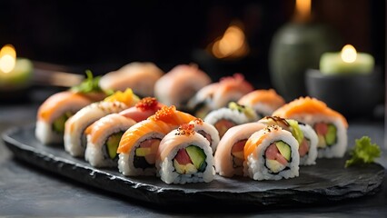 sushi with salmon