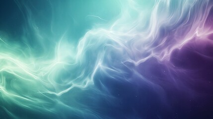 Surreal Aqua Nebula, Vivid Turquoise and Violet, Cosmic Abstract Background