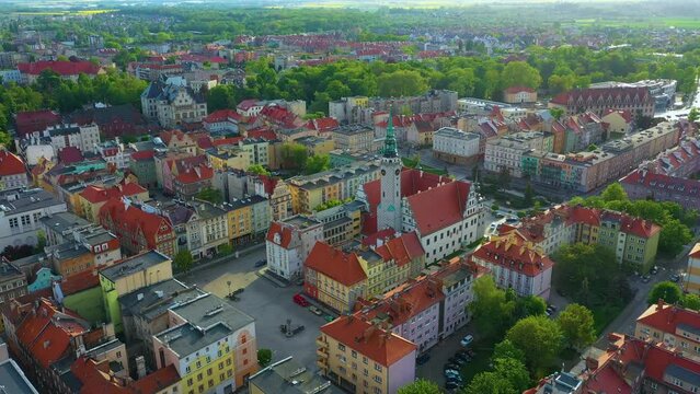 Market Square Brzeg Ratusz Rynek Aerial View Poland
