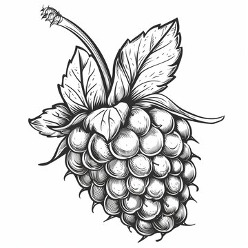 recommend clip art: Rasberry in hand drawn, handwritten style on white background