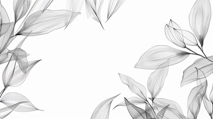 Fototapeta premium Line art background of flowers on a white background.