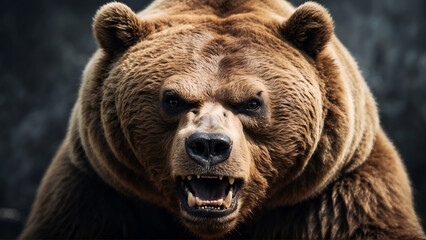 Portrait of an angry bear 