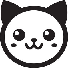 Fototapeta premium Best Cat Head, Vector, Silhouette, Illustration,