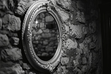 A mirror that reflects not appearances but the true essence of one's heart, revealing depths of love - obrazy, fototapety, plakaty