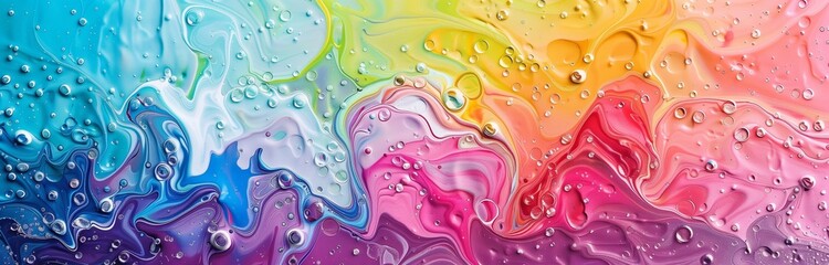 oil paint mixed colors in rainbow pattern
