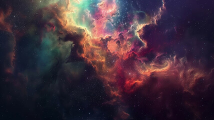 Obraz na płótnie Canvas Colorful space galaxy cloud nebula. Starry night cosmos