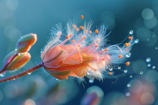 An image showing the minute explosion of color as a seed pod bursts, sending life on its next journe