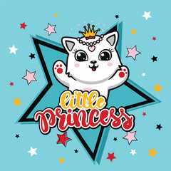 cute cat little prince vector star