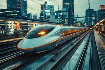 High-Speed Bullet Train: A streamlined, ultra-fast bullet train model, emphasizing aerodynamics and
