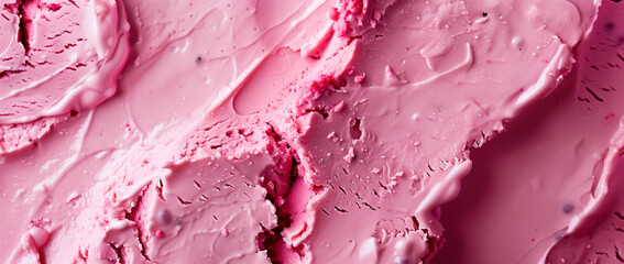 Strawberry ice cream texture, creamy swirls, close-up.	 - obrazy, fototapety, plakaty