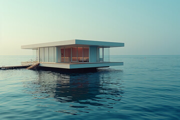 A floating hotel that drifts with the ocean currents, offering guests a constantly changing view and - obrazy, fototapety, plakaty