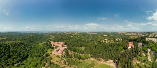Fototapeta premium Abbey of Monte Oliveto Maggiore, Benedictine monastery