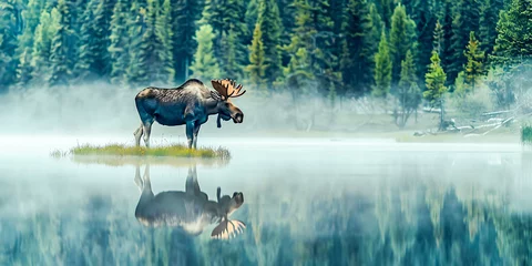 Foto op Plexiglas moose in the lake © STOCK PHOTO 4 U