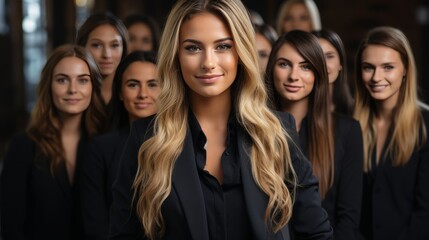 A lot of happy people, Portraits of group headshots in collage mosaic collection. Many smiling multicultural faces looking at camera