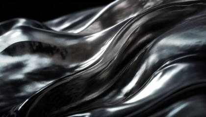 silver chrome metal texture with waves liquid silver metallic silk wavy design 3d render...