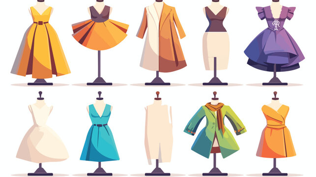 Icon vector image of dress on a mannequin with whit