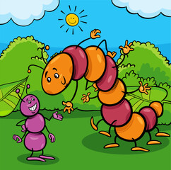  cartoon ant and caterpillar insects animal characters
