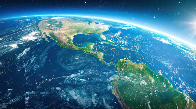 Planet earth from space at night. Isolated on black 