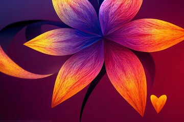 Vibrant abstract colorful flower artwork