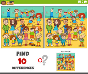 differences activity with cartoon children characters group - 781211332