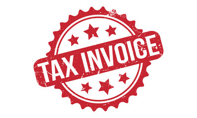 Tax Invoice Rubber Stamp Seal Vector