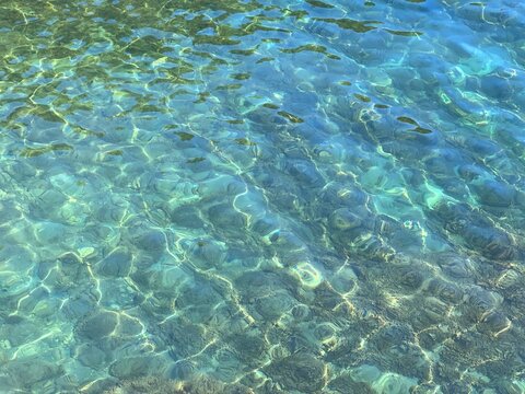 Sea amazing clear water blue turquoise surface.