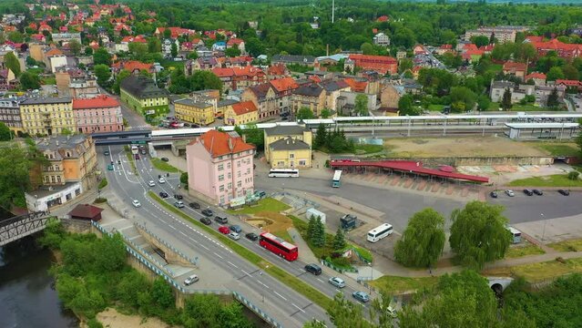 Railway Station Klodzko Stacja Kolejowa Aerial View Poland
